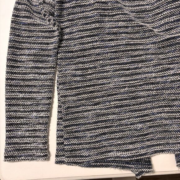 Tommy Hilfiger Women's Knit Blue White Open Front Drape Cardigan Sweater Size S - Picture 13 of 16